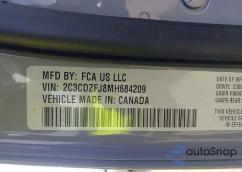 2021 Dodge Challenger R/T Scat Pack Widebody from USA, damaged, VIN 2C3CDZFJ8MH684209